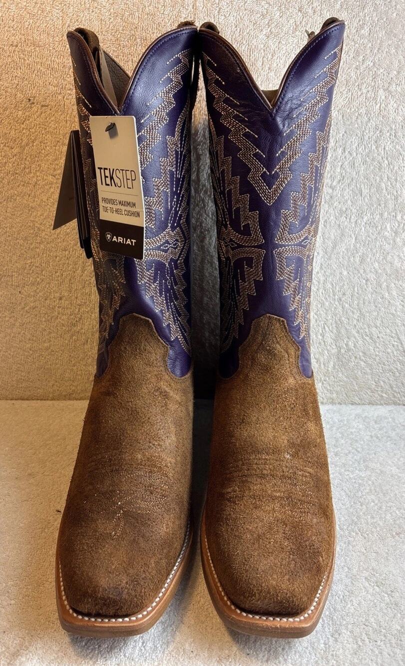ARIAT MEN'S FUTURITY SHOWMAN ROUGHOUT WESTERN BOOTS - NARROW SQUARE TOE 11.5 EE